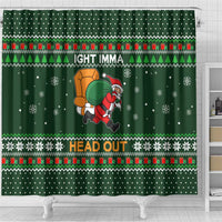 Ight Imma Head Out Santa Funny Christmas Christmas Shower Curtain Xmas Holiday Patterns - Wonder Print Shop