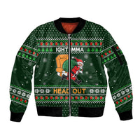 Ight Imma Head Out Santa Funny Christmas Christmas Sleeve Zip Bomber Jacket Xmas Holiday Patterns - Wonder Print Shop