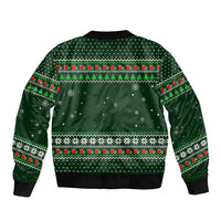 Ight Imma Head Out Santa Funny Christmas Christmas Sleeve Zip Bomber Jacket Xmas Holiday Patterns - Wonder Print Shop