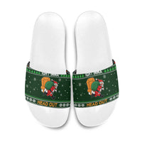 Ight Imma Head Out Santa Funny Christmas Christmas Slide Sandals Xmas Holiday Patterns - Wonder Print Shop