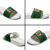 Ight Imma Head Out Santa Funny Christmas Christmas Slide Sandals Xmas Holiday Patterns - Wonder Print Shop