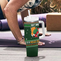 Ight Imma Head Out Santa Funny Christmas Christmas Tumbler With Handle Xmas Holiday Patterns - Wonder Print Shop