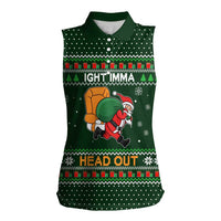 Ight Imma Head Out Santa Funny Christmas Christmas Women Sleeveless Polo Shirt Xmas Holiday Patterns - Wonder Print Shop