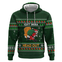 Ight Imma Head Out Santa Funny Christmas Christmas Zip Hoodie Xmas Holiday Patterns - Wonder Print Shop