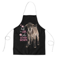 Who Loves Goat Just A Girl Christmas Trees Christmas Christmas Apron Xmas Holiday Patterns - Wonder Print Shop
