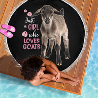Who Loves Goat Just A Girl Christmas Trees Christmas Christmas Beach Blanket Xmas Holiday Patterns - Wonder Print Shop