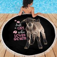Who Loves Goat Just A Girl Christmas Trees Christmas Christmas Beach Blanket Xmas Holiday Patterns - Wonder Print Shop