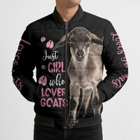 Who Loves Goat Just A Girl Christmas Trees Christmas Christmas Bomber Puffer Jacket Xmas Holiday Patterns - Wonder Print Shop