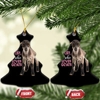 Who Loves Goat Just A Girl Christmas Trees Christmas Ceramic Ornament Xmas Holiday Patterns - Wonder Print Shop