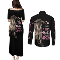 Who Loves Goat Just A Girl Christmas Trees Christmas Christmas Couples Matching Puletasi and Long Sleeve Button Shirt Xmas Holiday Patterns - Wonder Print Shop