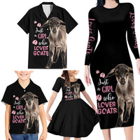 Who Loves Goat Just A Girl Christmas Trees Christmas Christmas Family Matching Long Sleeve Bodycon Dress and Hawaiian Shirt Xmas Holiday Patterns - Wonder Print Shop