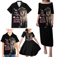 Who Loves Goat Just A Girl Christmas Trees Christmas Christmas Family Matching Puletasi and Hawaiian Shirt Xmas Holiday Patterns - Wonder Print Shop