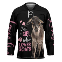 Who Loves Goat Just A Girl Christmas Trees Christmas Christmas Hockey Jersey Xmas Holiday Patterns - Wonder Print Shop