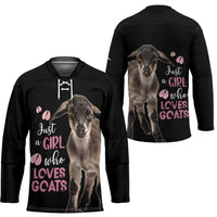 Who Loves Goat Just A Girl Christmas Trees Christmas Christmas Hockey Jersey Xmas Holiday Patterns - Wonder Print Shop