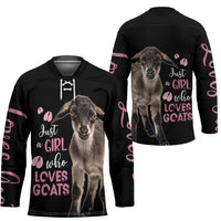Who Loves Goat Just A Girl Christmas Trees Christmas Christmas Hockey Jersey Xmas Holiday Patterns - Wonder Print Shop