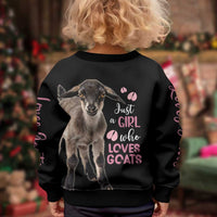 Who Loves Goat Just A Girl Christmas Trees Christmas Kid Ugly Christmas Sweater Xmas Holiday Patterns - Wonder Print Shop