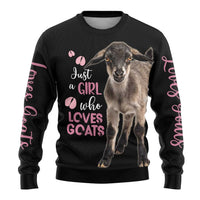 Who Loves Goat Just A Girl Christmas Trees Christmas Ugly Christmas Sweater Xmas Holiday Patterns - Wonder Print Shop