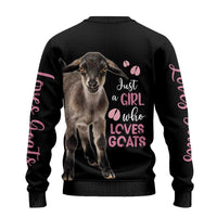 Who Loves Goat Just A Girl Christmas Trees Christmas Ugly Christmas Sweater Xmas Holiday Patterns - Wonder Print Shop