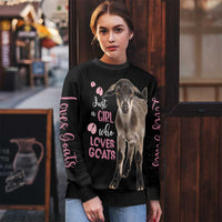 Who Loves Goat Just A Girl Christmas Trees Christmas Ugly Christmas Sweater Xmas Holiday Patterns - Wonder Print Shop