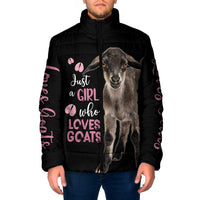 Who Loves Goat Just A Girl Christmas Trees Christmas Christmas Padded Jacket Xmas Holiday Patterns - Wonder Print Shop