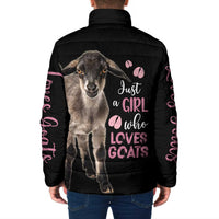 Who Loves Goat Just A Girl Christmas Trees Christmas Christmas Padded Jacket Xmas Holiday Patterns - Wonder Print Shop