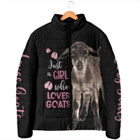 Who Loves Goat Just A Girl Christmas Trees Christmas Christmas Padded Jacket Xmas Holiday Patterns - Wonder Print Shop