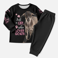 Who Loves Goat Just A Girl Christmas Trees Christmas Christmas Pajama Set Xmas Holiday Patterns - Wonder Print Shop
