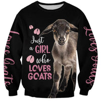Who Loves Goat Just A Girl Christmas Trees Christmas Christmas Sweatshirt Xmas Holiday Patterns - Wonder Print Shop