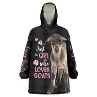 Who Loves Goat Just A Girl Christmas Trees Christmas Christmas Wearable Blanket Hoodie Xmas Holiday Patterns - Wonder Print Shop