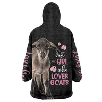 Who Loves Goat Just A Girl Christmas Trees Christmas Christmas Wearable Blanket Hoodie Xmas Holiday Patterns - Wonder Print Shop