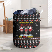 Wine Red Christmas Christmas Christmas Laundry Basket Xmas Holiday Patterns - Wonder Print Shop