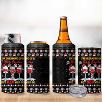 Wine Red Christmas Christmas Christmas 4 in 1 Can Cooler Tumbler Xmas Holiday Patterns - Wonder Print Shop