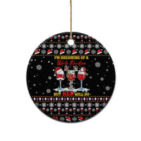 Wine Red Christmas Christmas Ceramic Ornament Xmas Holiday Patterns - Wonder Print Shop