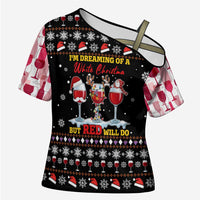 Wine Red Christmas Christmas Christmas Cross Shoulder Shirt Xmas Holiday Patterns - Wonder Print Shop