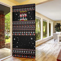 Wine Red Christmas Christmas Christmas Door Cover Xmas Holiday Patterns - Wonder Print Shop