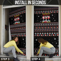 Wine Red Christmas Christmas Christmas Door Cover Xmas Holiday Patterns - Wonder Print Shop