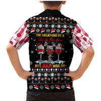 Wine Red Christmas Christmas Christmas Family Matching Mermaid Dress and Hawaiian Shirt Xmas Holiday Patterns - Wonder Print Shop