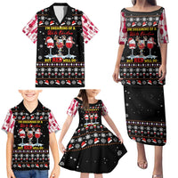Wine Red Christmas Christmas Christmas Family Matching Puletasi and Hawaiian Shirt Xmas Holiday Patterns - Wonder Print Shop