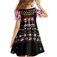 Wine Red Christmas Christmas Christmas Family Matching Short Sleeve Bodycon Dress and Hawaiian Shirt Xmas Holiday Patterns - Wonder Print Shop