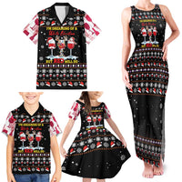 Wine Red Christmas Christmas Christmas Family Matching Tank Maxi Dress and Hawaiian Shirt Xmas Holiday Patterns - Wonder Print Shop