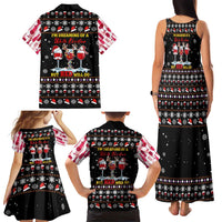 Wine Red Christmas Christmas Christmas Family Matching Tank Maxi Dress and Hawaiian Shirt Xmas Holiday Patterns - Wonder Print Shop