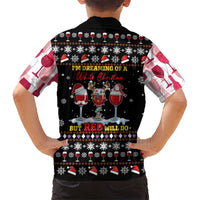 Wine Red Christmas Christmas Christmas Hawaiian Shirt Xmas Holiday Patterns - Wonder Print Shop