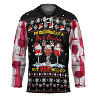 Wine Red Christmas Christmas Christmas Hockey Jersey Xmas Holiday Patterns - Wonder Print Shop
