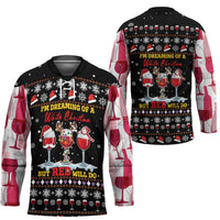 Wine Red Christmas Christmas Christmas Hockey Jersey Xmas Holiday Patterns - Wonder Print Shop