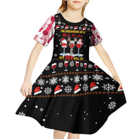 Wine Red Christmas Christmas Christmas Kid Short Sleeve Dress Xmas Holiday Patterns - Wonder Print Shop