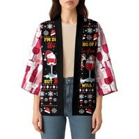 Wine Red Christmas Christmas Christmas Kimono Xmas Holiday Patterns - Wonder Print Shop