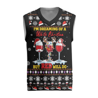Wine Red Christmas Christmas Knitted V-Neck Vest Xmas Holiday Patterns - Wonder Print Shop