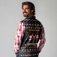 Wine Red Christmas Christmas Christmas Long Sleeve Polo Shirt Xmas Holiday Patterns - Wonder Print Shop