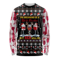 Wine Red Christmas Christmas Christmas Long Sleeve Shirt Xmas Holiday Patterns - Wonder Print Shop
