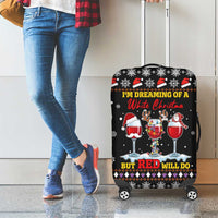 Wine Red Christmas Christmas Christmas Luggage Cover Xmas Holiday Patterns - Wonder Print Shop